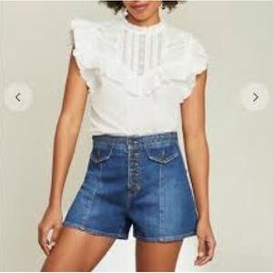 Veronica Beard Cream Lace Top